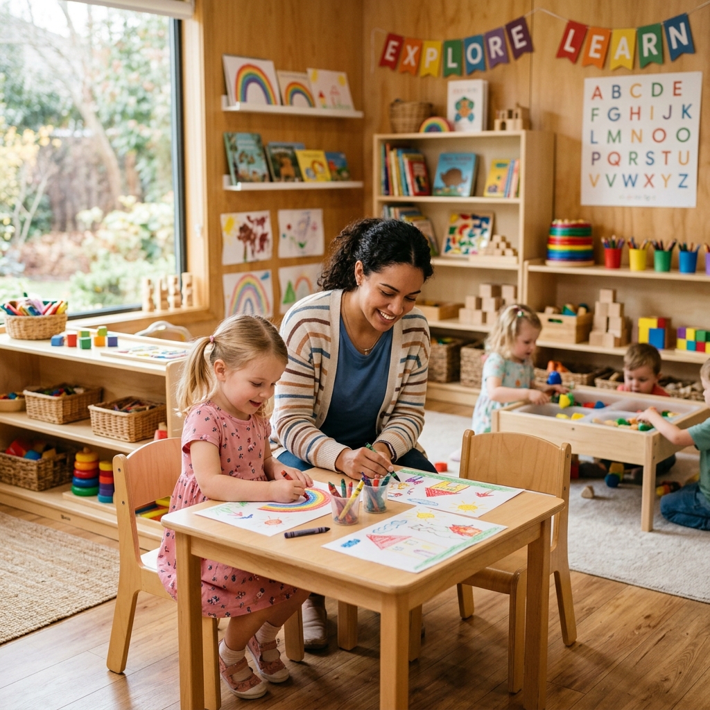 Kids learning in classroom
